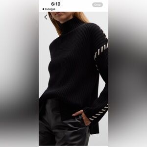 Rails Black Whip (stitch) Sweater with white Detailing - S The Liam Sweater